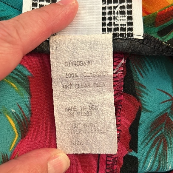 La Belle Hawaiian Tropical Vintage Front Wrap Dress Size Large - Picture 6 of 6